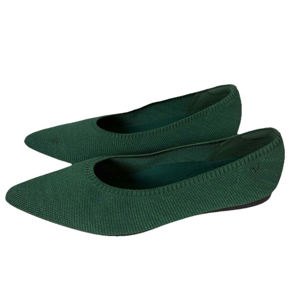 Vivaia Pointed Toe Ballet‎ Flats Shoes Forest Green Knit Comfort 41.5 US 105